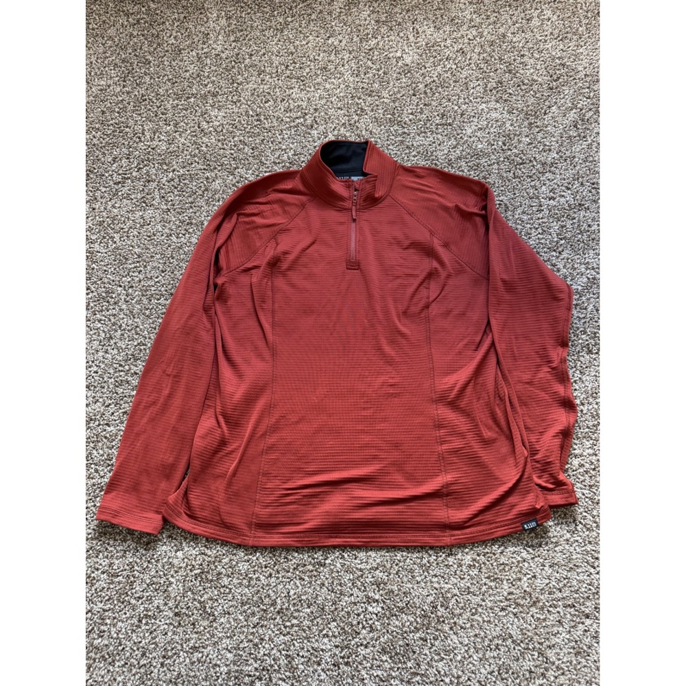 5.11 Tactical Grid Fleece Quarter Zip Pullover Mens XL Rust Orange Outdoor
